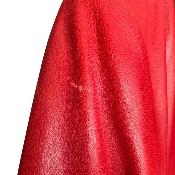 Vintage 90s Danier Red Leather Blazer Jacket | Genuine Leather Coat Small - Picture 4 of 13